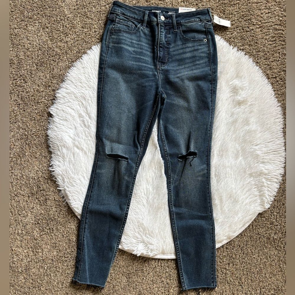 Old‎ Navy Rockstar Jeans Super Skinny Ankle New Extra High Rise Womens Size 4